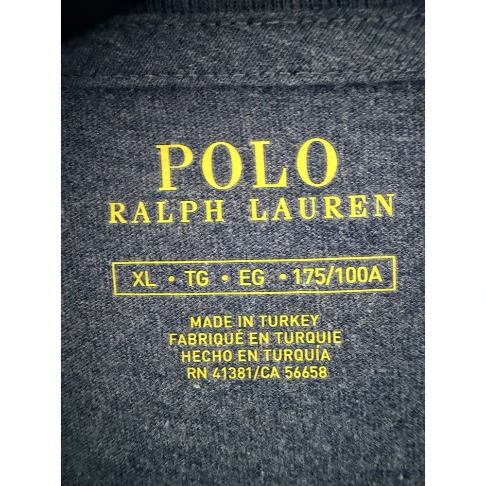 Polo Ralph Lauren T-Shirt Men's XL Heather Blue Crew Neck Short Sleeve Logo